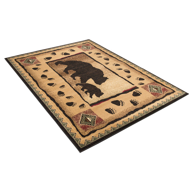 Millwood Pines Polypropylene Brown/Cream Rug Wayfair Canada